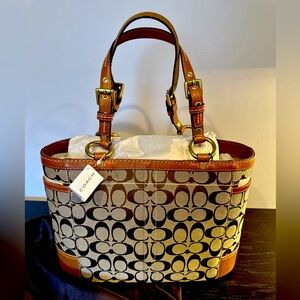Coach zippered tote bag